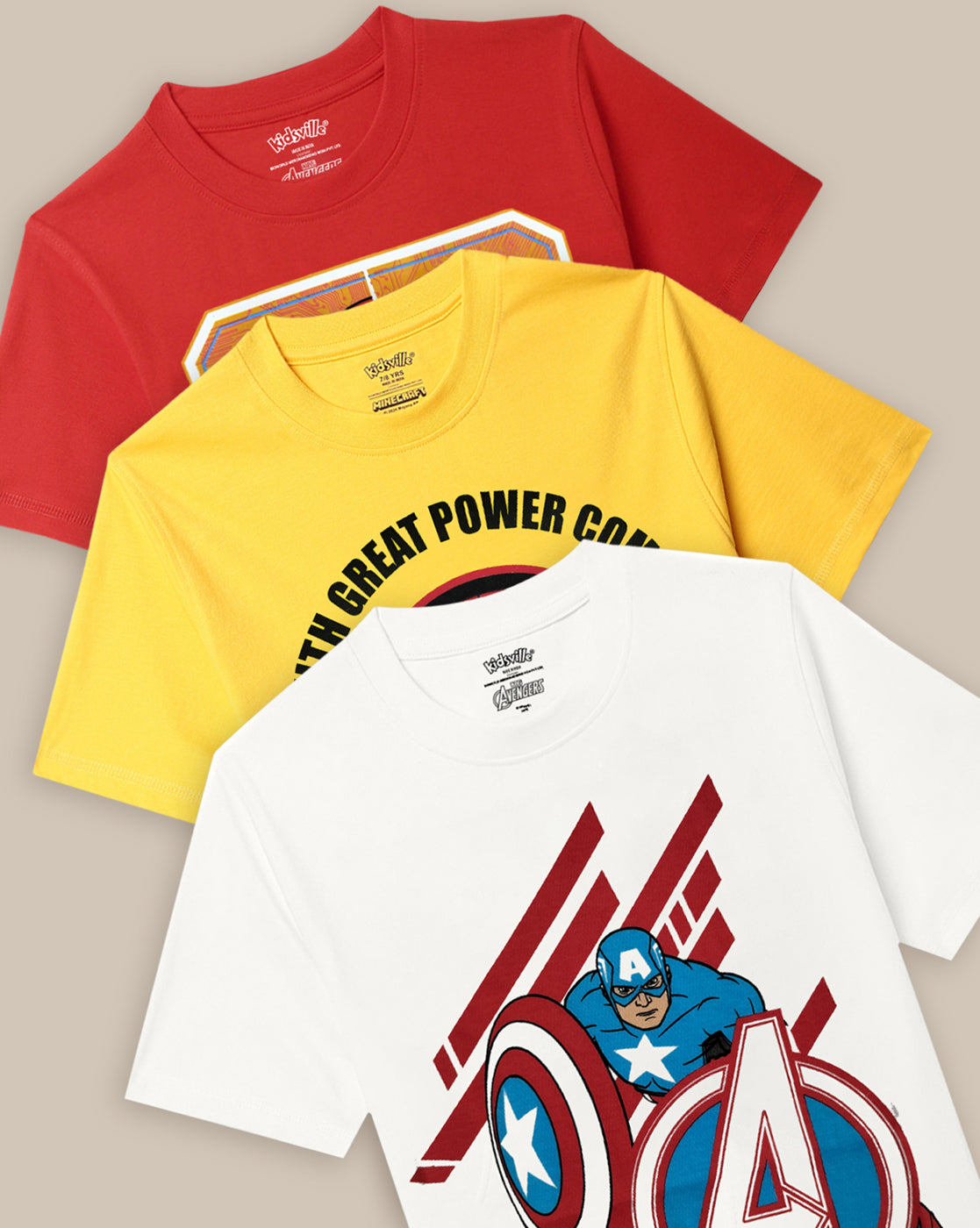 Avengers Pack Of 3 T-Shirts Boys