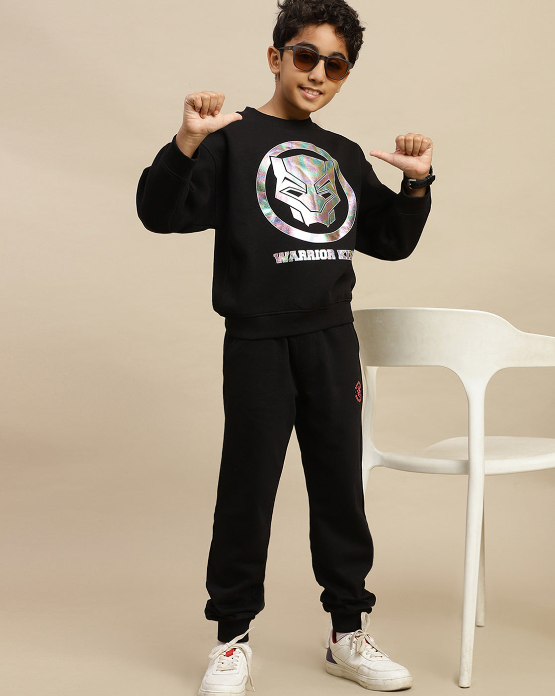 Black Panther Printed Oversized Sweatshirt For Boys