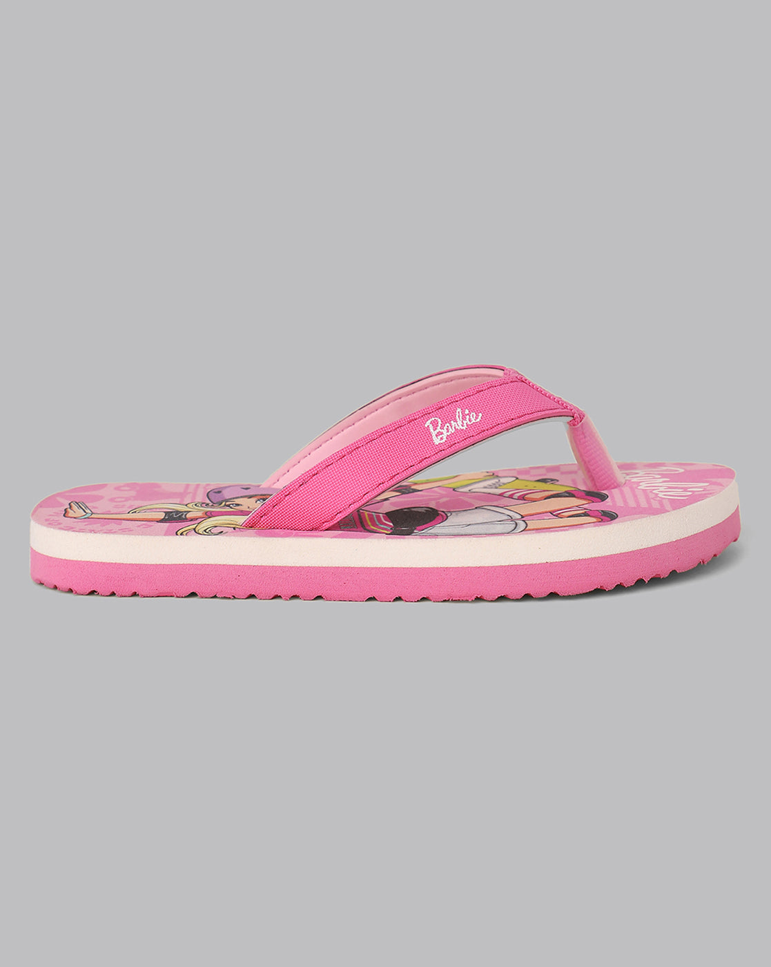 Barbie Printed Pink Flip-Flops For Kids Girls