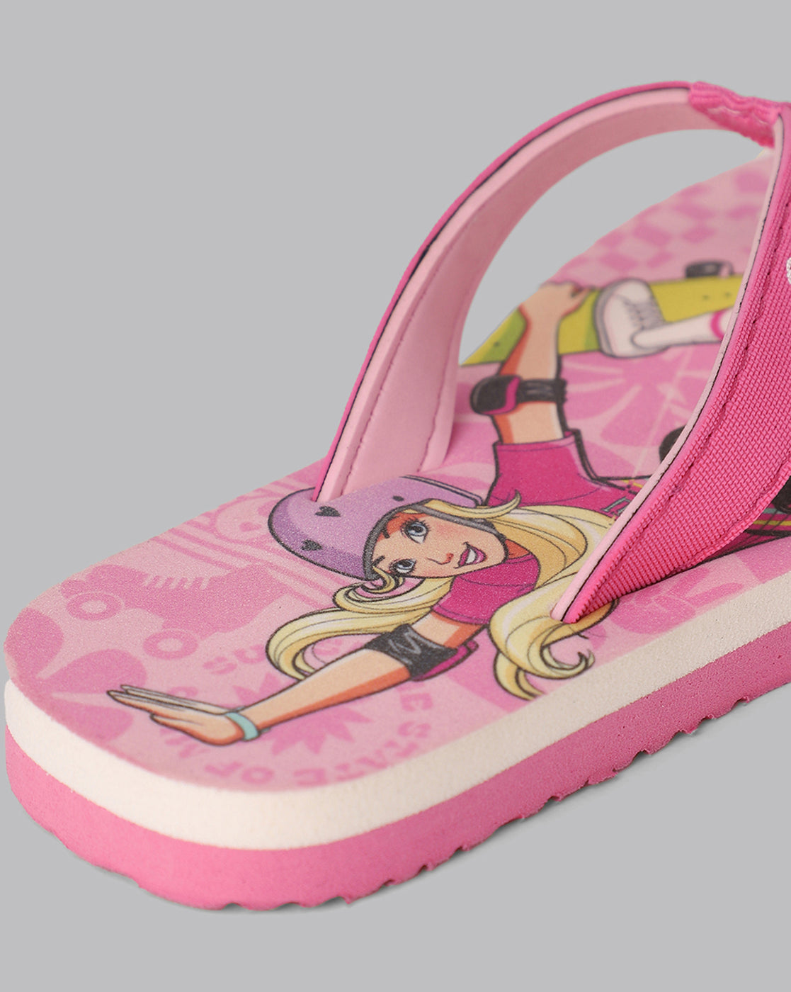Barbie Printed Pink Flip-Flops For Kids Girls
