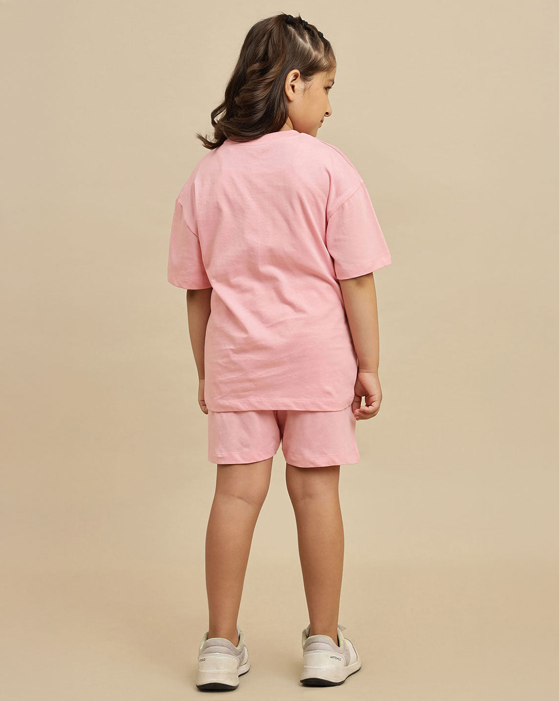 Barbie printed Relaxed Fit T-Shirt & Shorts Co-Ords Set For Girls