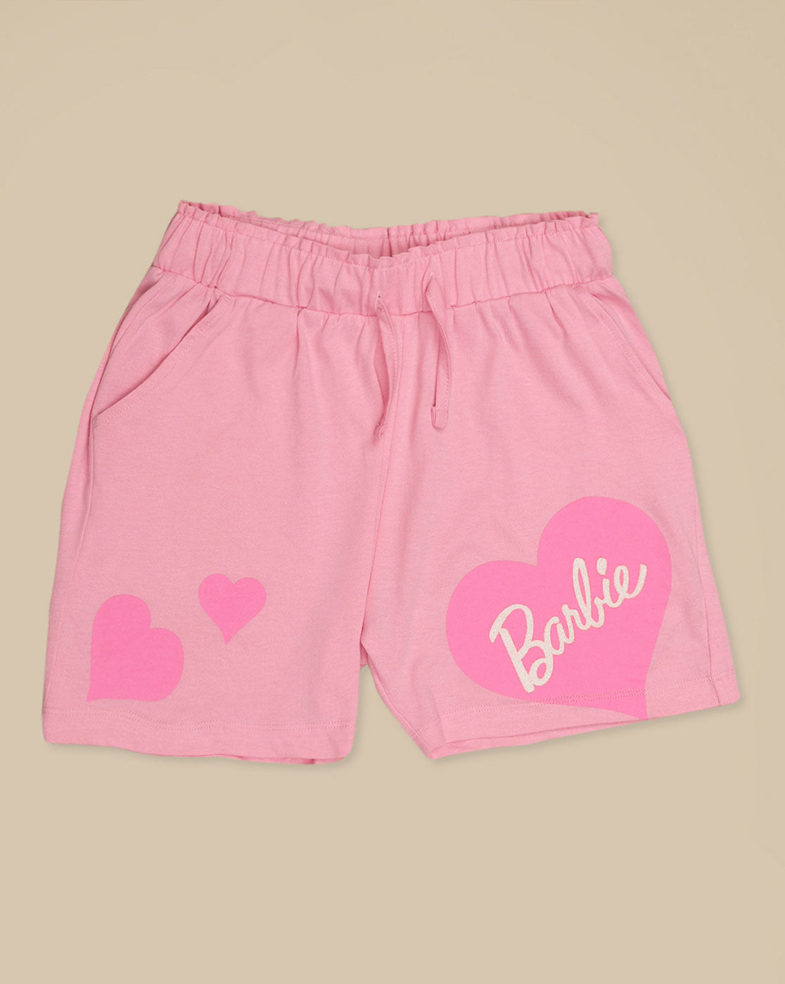 Barbie printed Relaxed Fit T-Shirt & Shorts Co-Ords Set For Girls