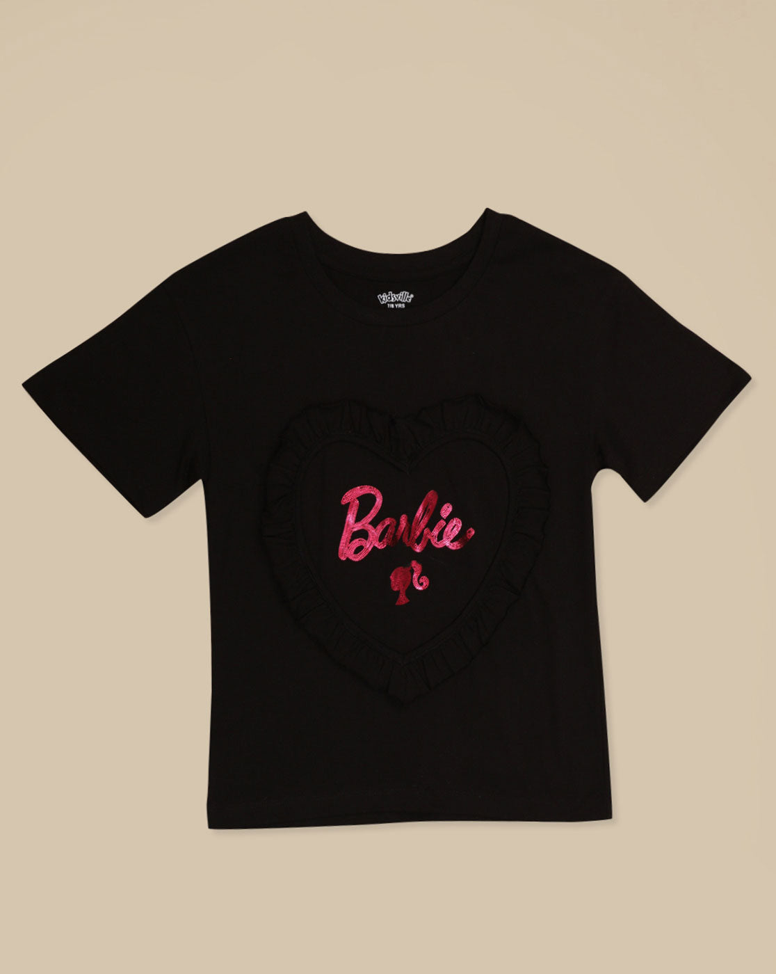 Barbie printed Relaxed Fit T-Shirt & Shorts Co-Ords Set For Girls