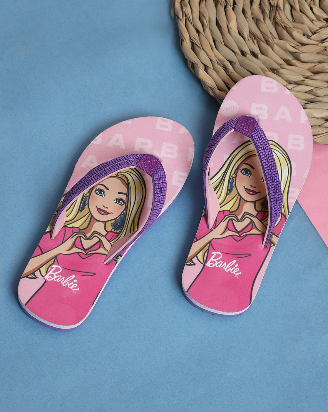 Barbie Printed Flip-Flops For Kids Girls