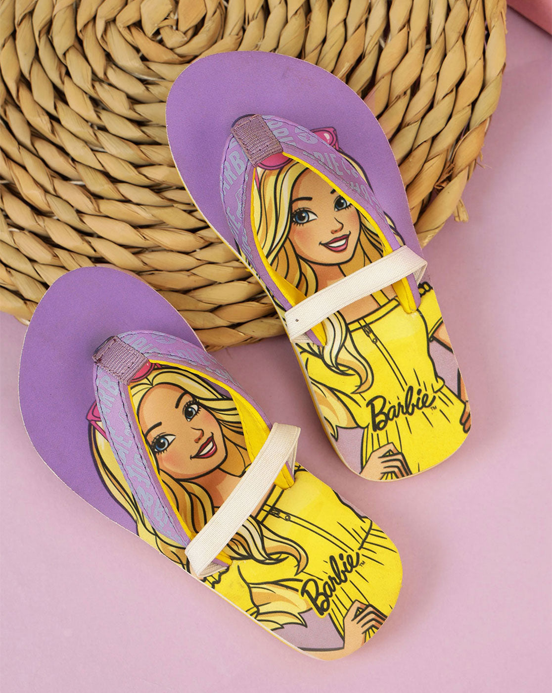 Barbie Printed Flip-Flops For Kids Girls