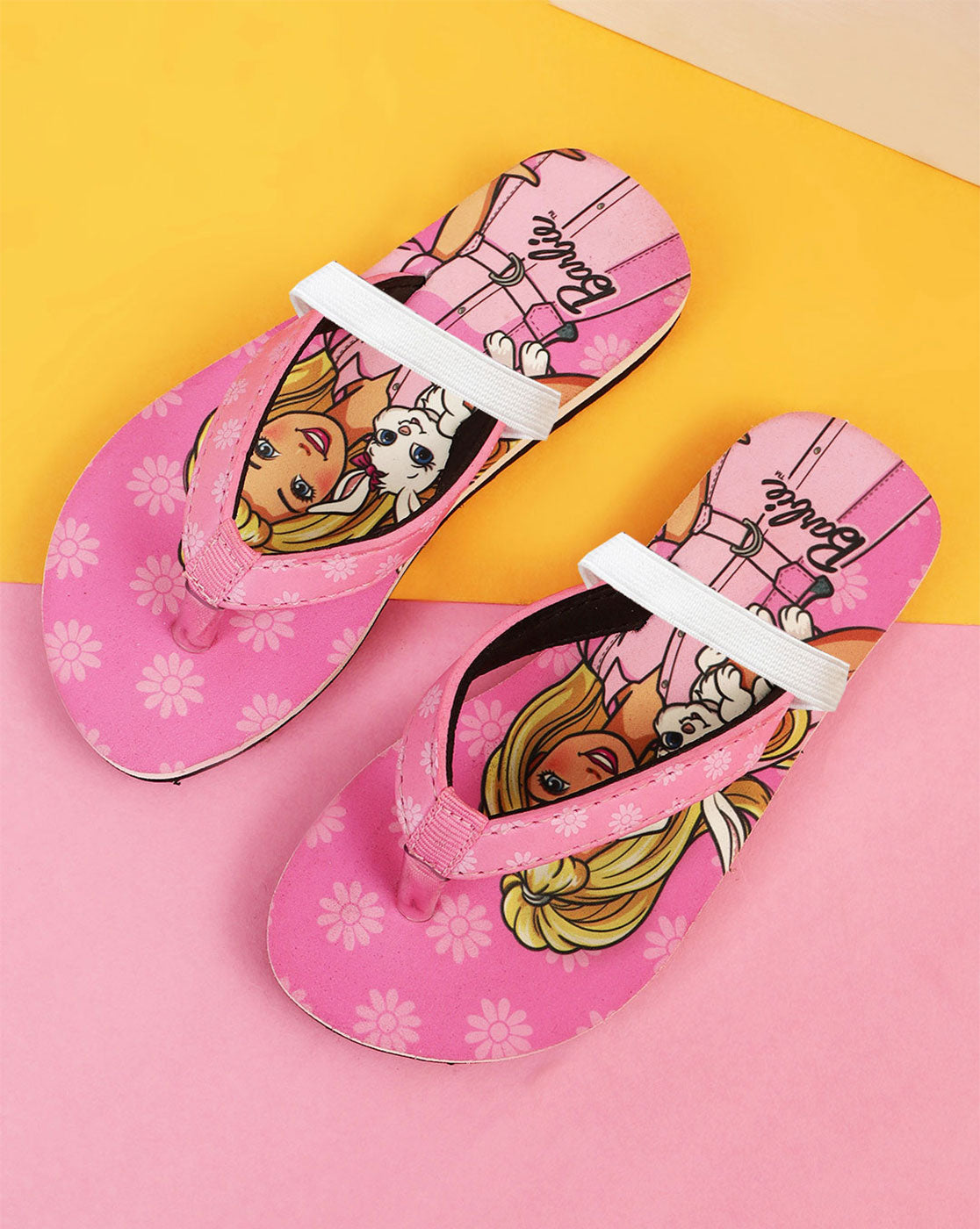 Barbie Printed Flip-Flops For Kids Girls
