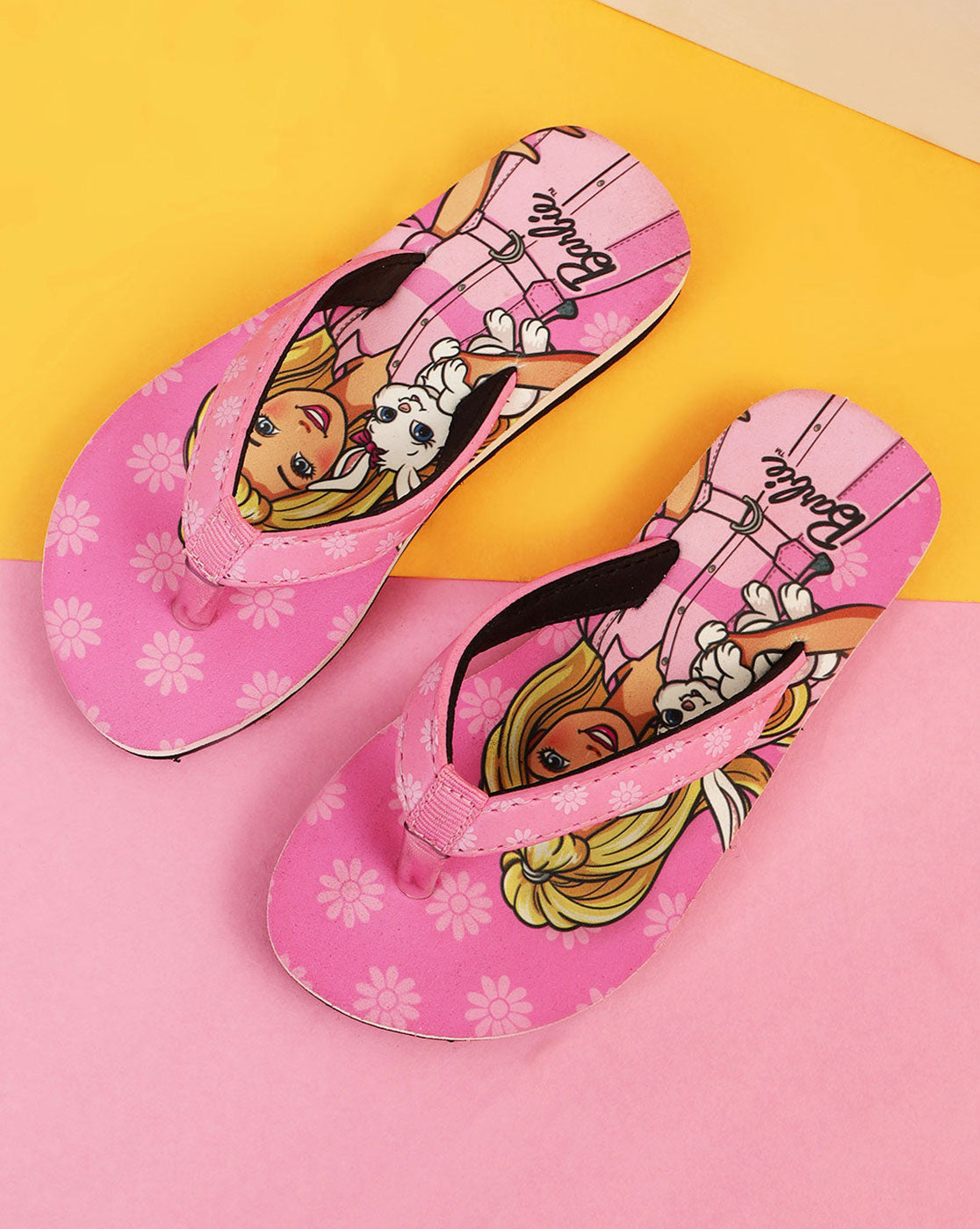 Barbie Printed Flip-Flops For Kids Girls