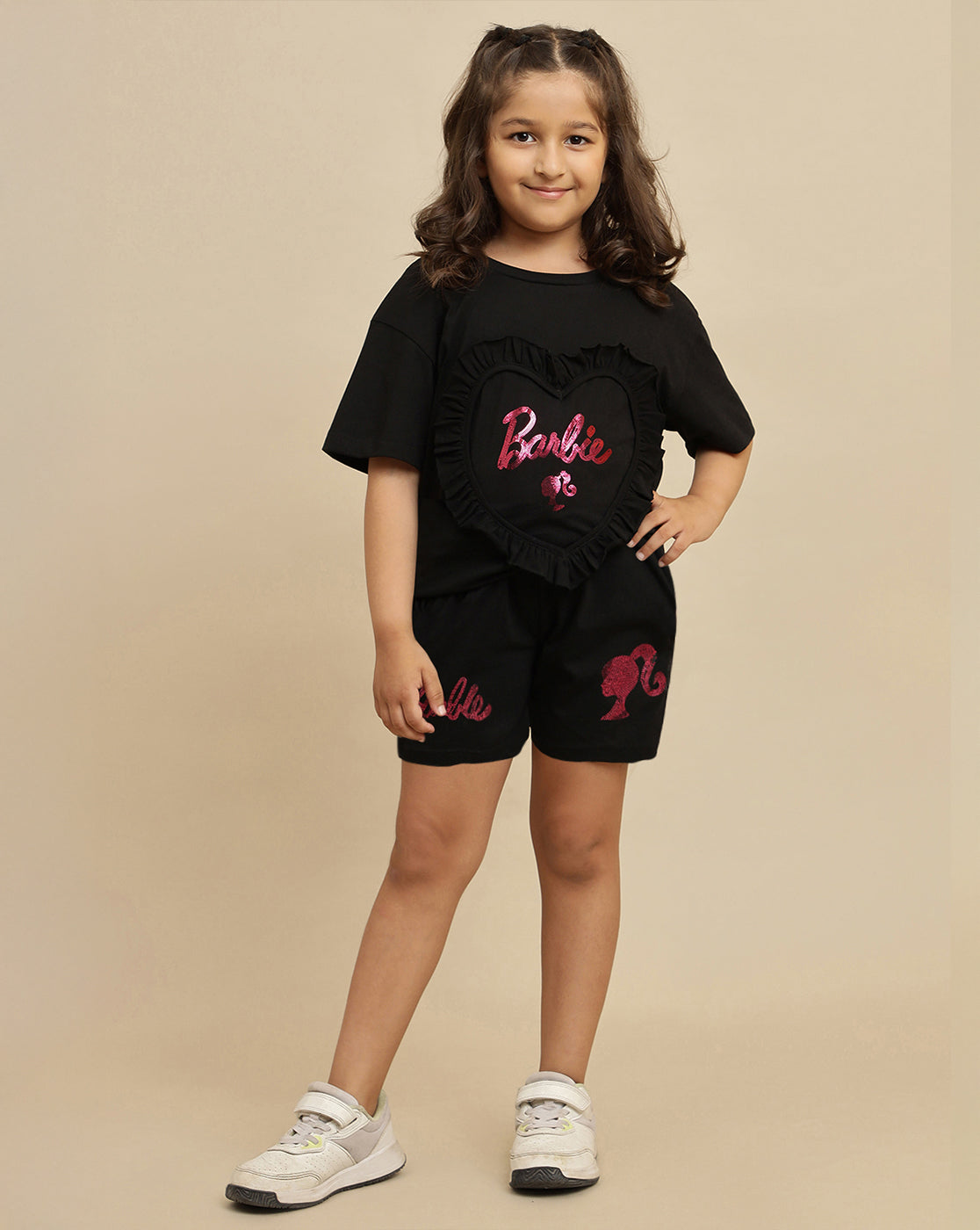 Barbie Printed Regular Fit Shorts For Girls