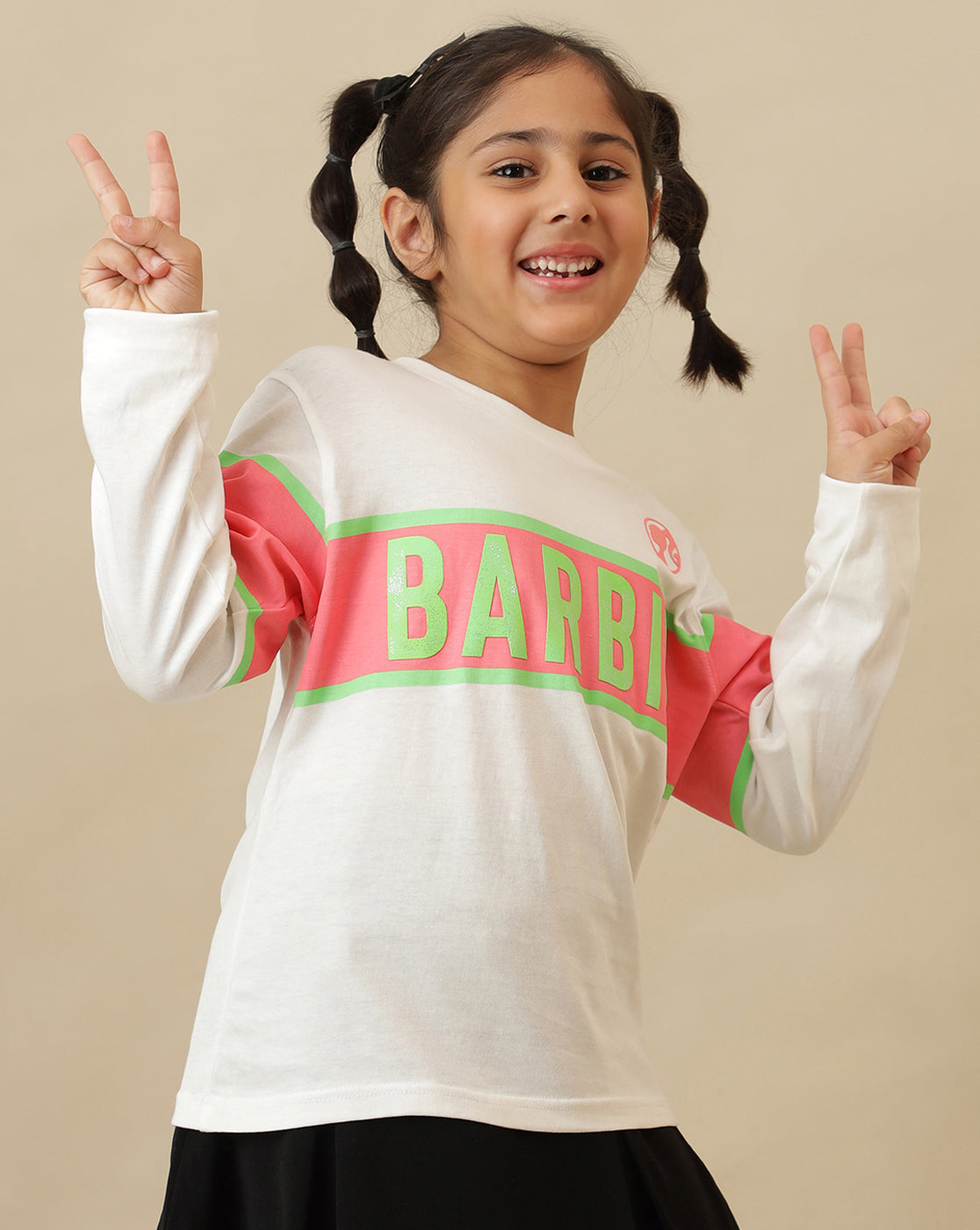 Barbie Printed Regular Fit Tshirt For Girls