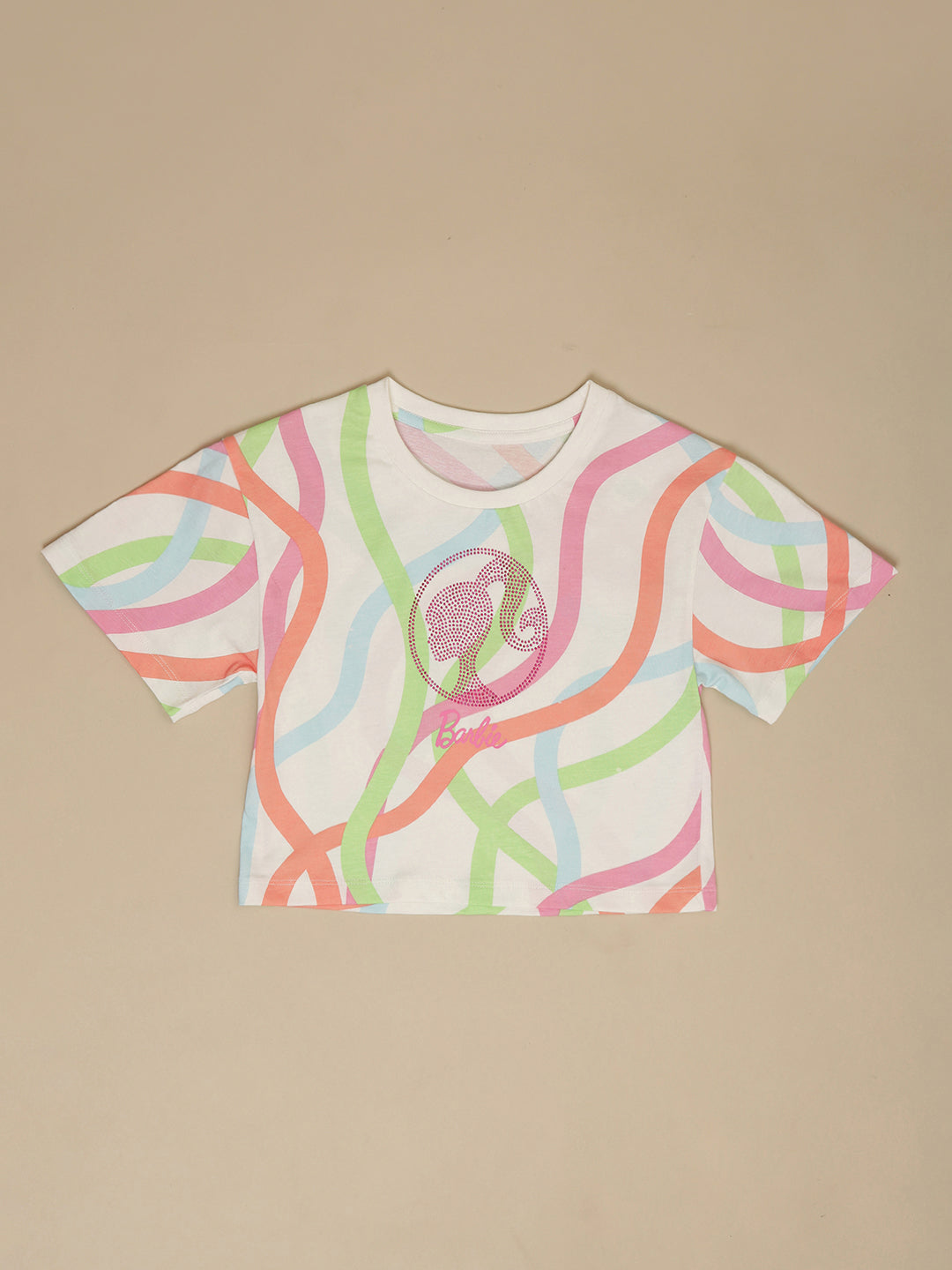Barbie Printed Relaxed Fit Tshirt For Girls