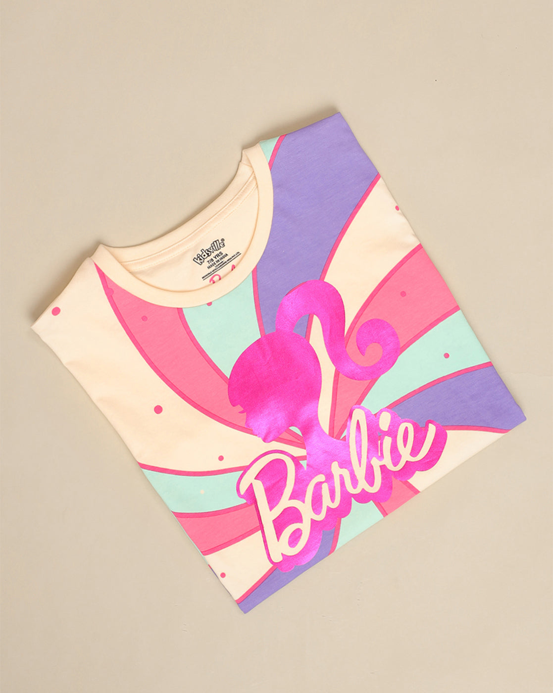 Barbie Printed Regular Fit Tshirt For Girls