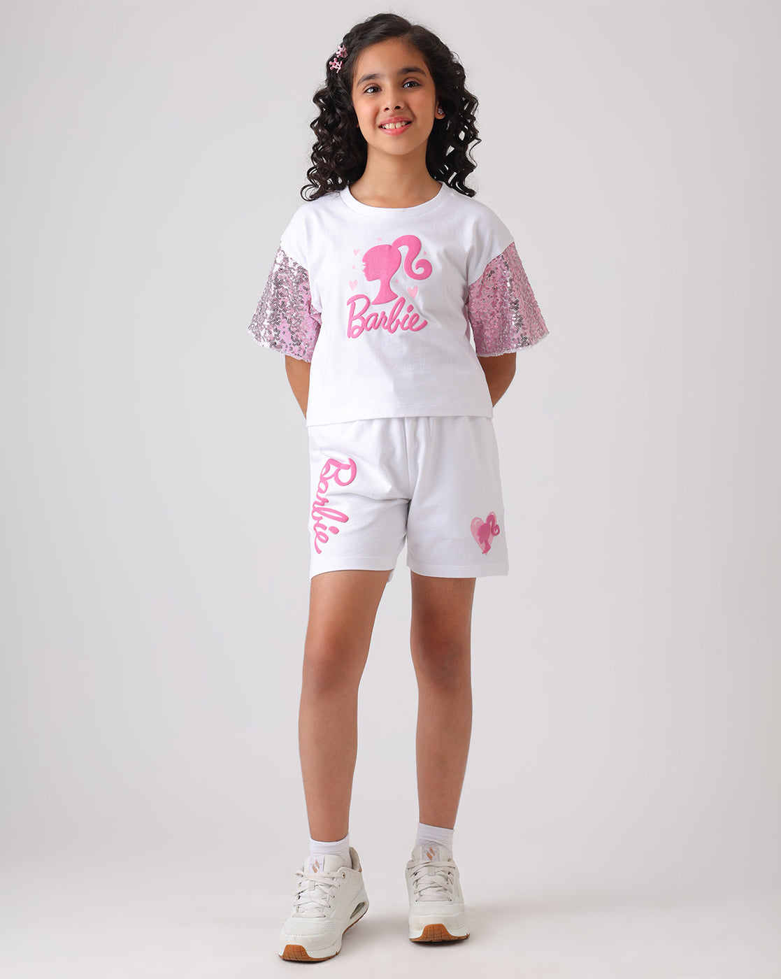 Barbie Relaxed Fit T-Shirt & Shorts Co-Ords Set Girls