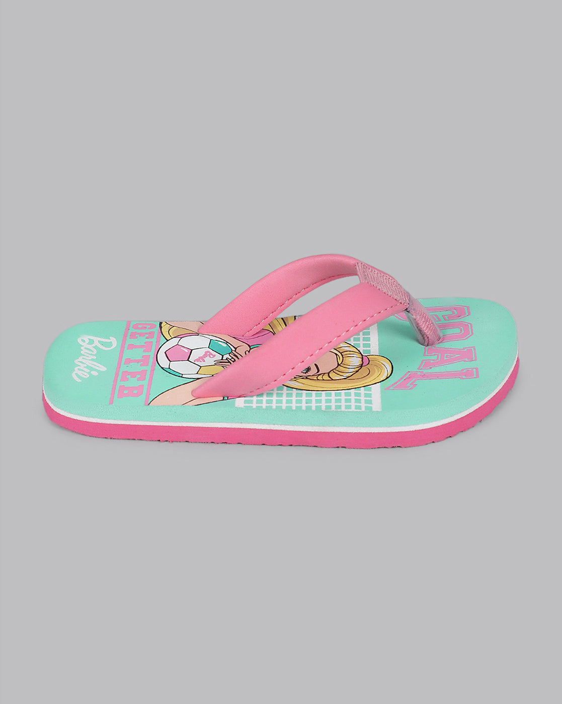 Barbie Printed Mint Flip-Flops For Kids Girls