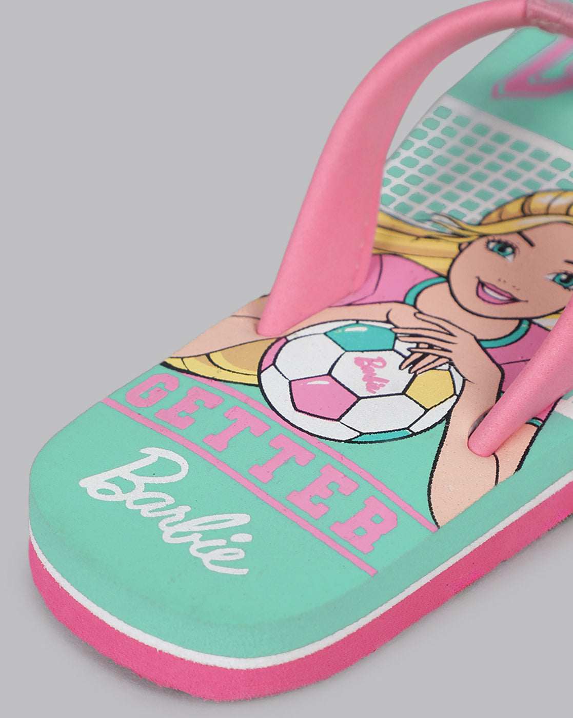 Barbie Printed Mint Flip-Flops For Kids Girls