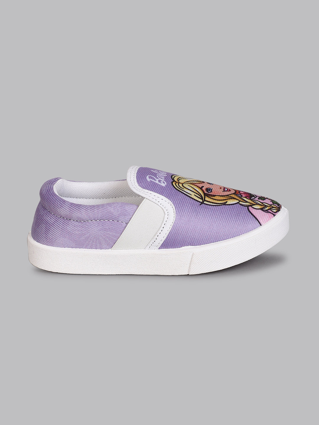 Kids Girls Barbie Printed Purple Canvas