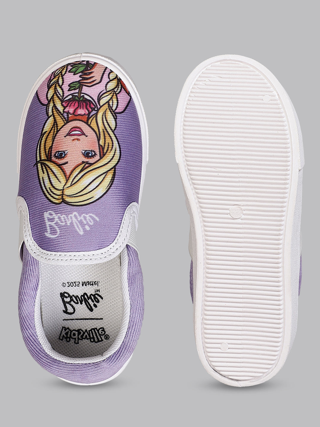 Kids Girls Barbie Printed Purple Canvas