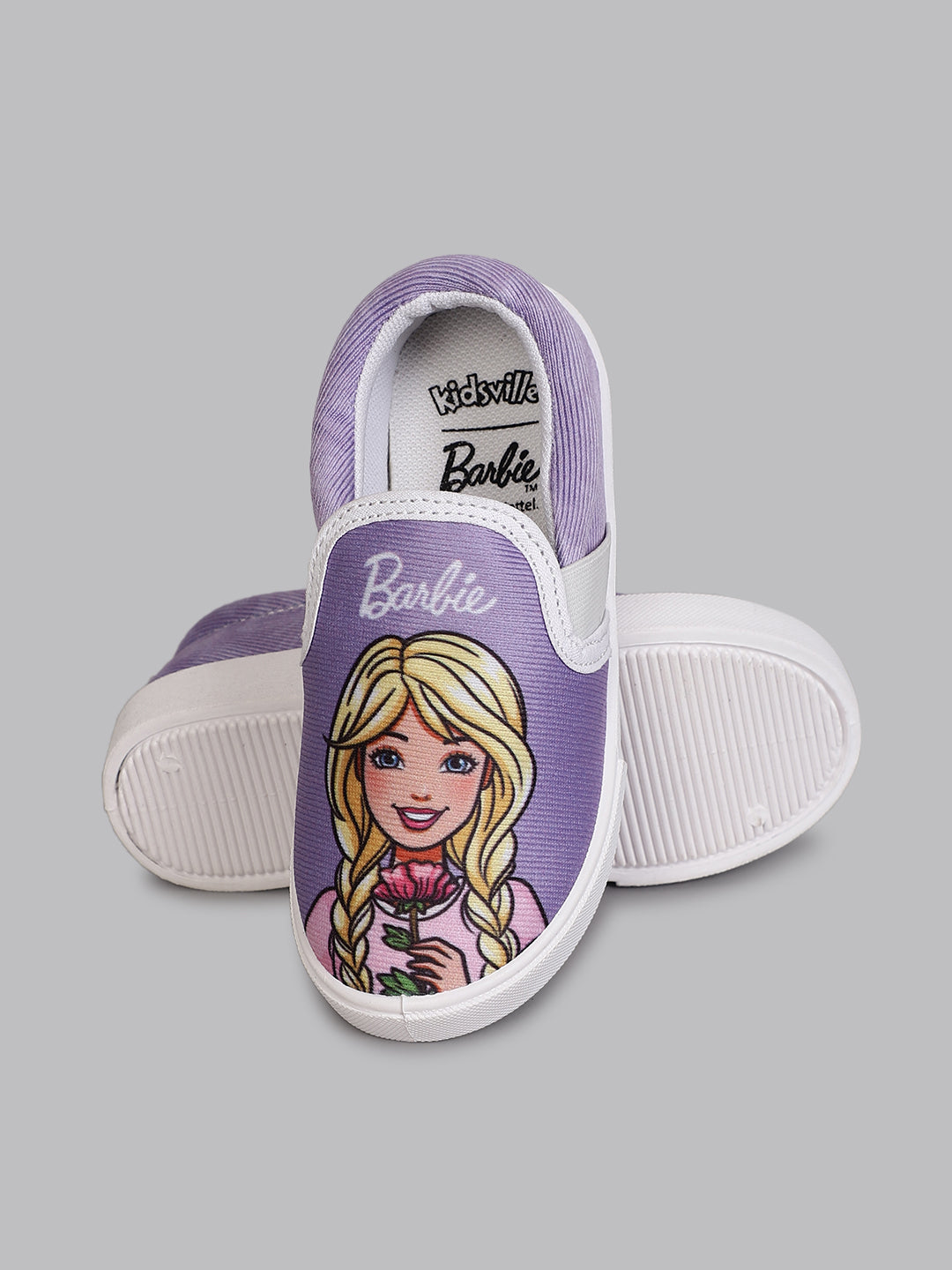 Kids Girls Barbie Printed Purple Canvas
