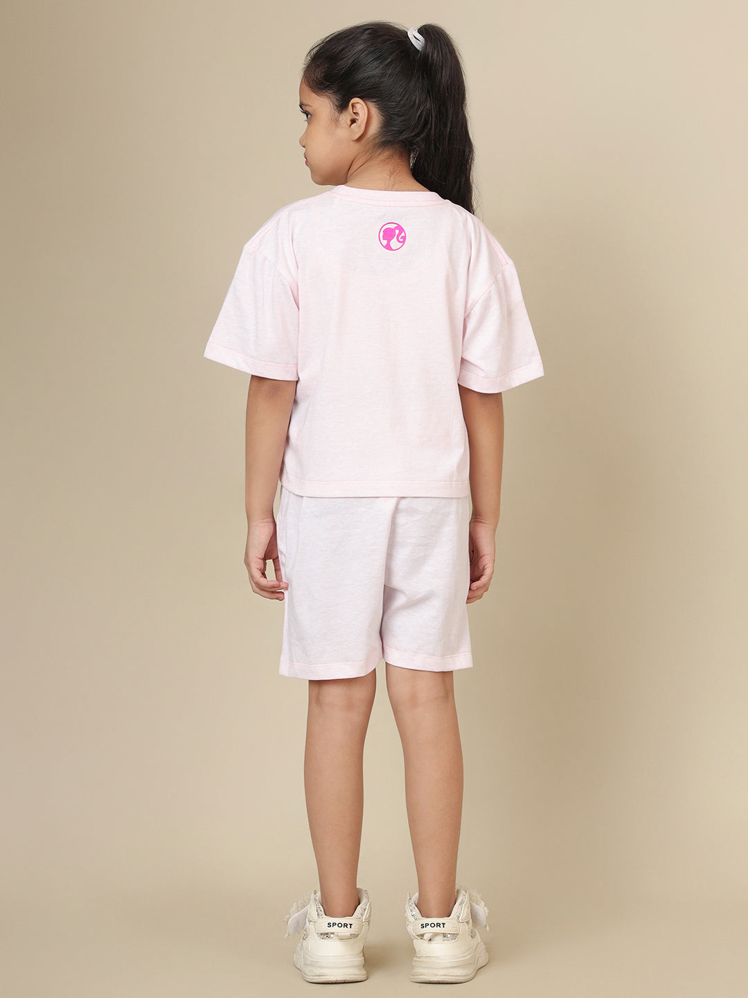 Barbie Printed T-Shirt & Shorts Co-Ords Set For Girls