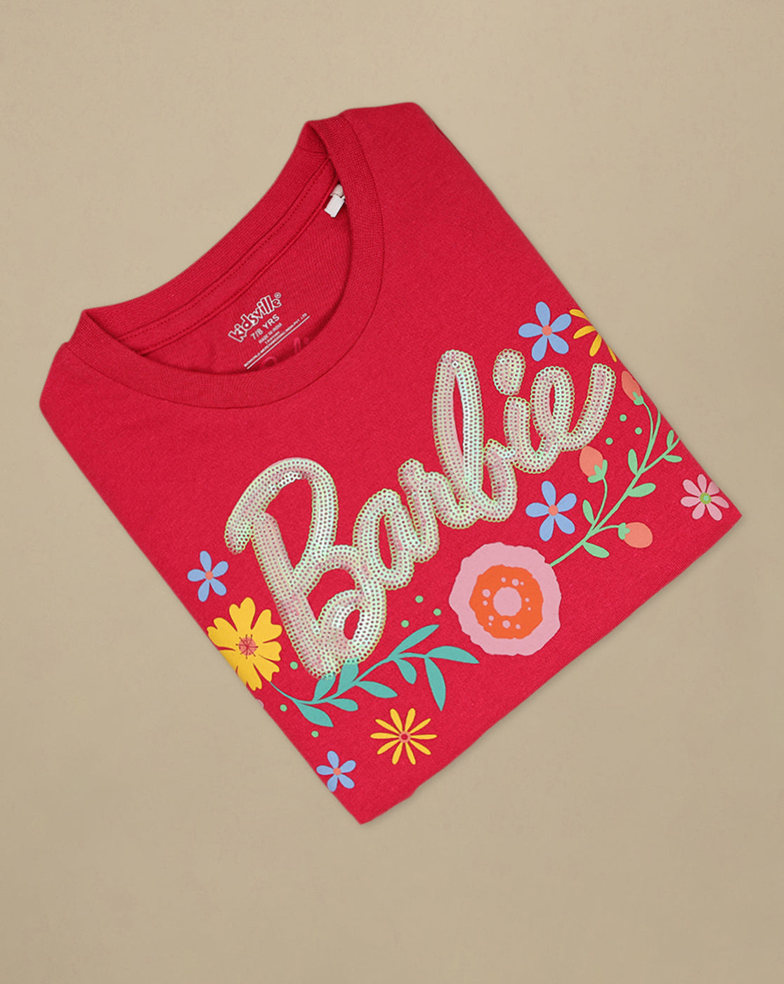Barbie Printed Regular Fit Dress For Girls