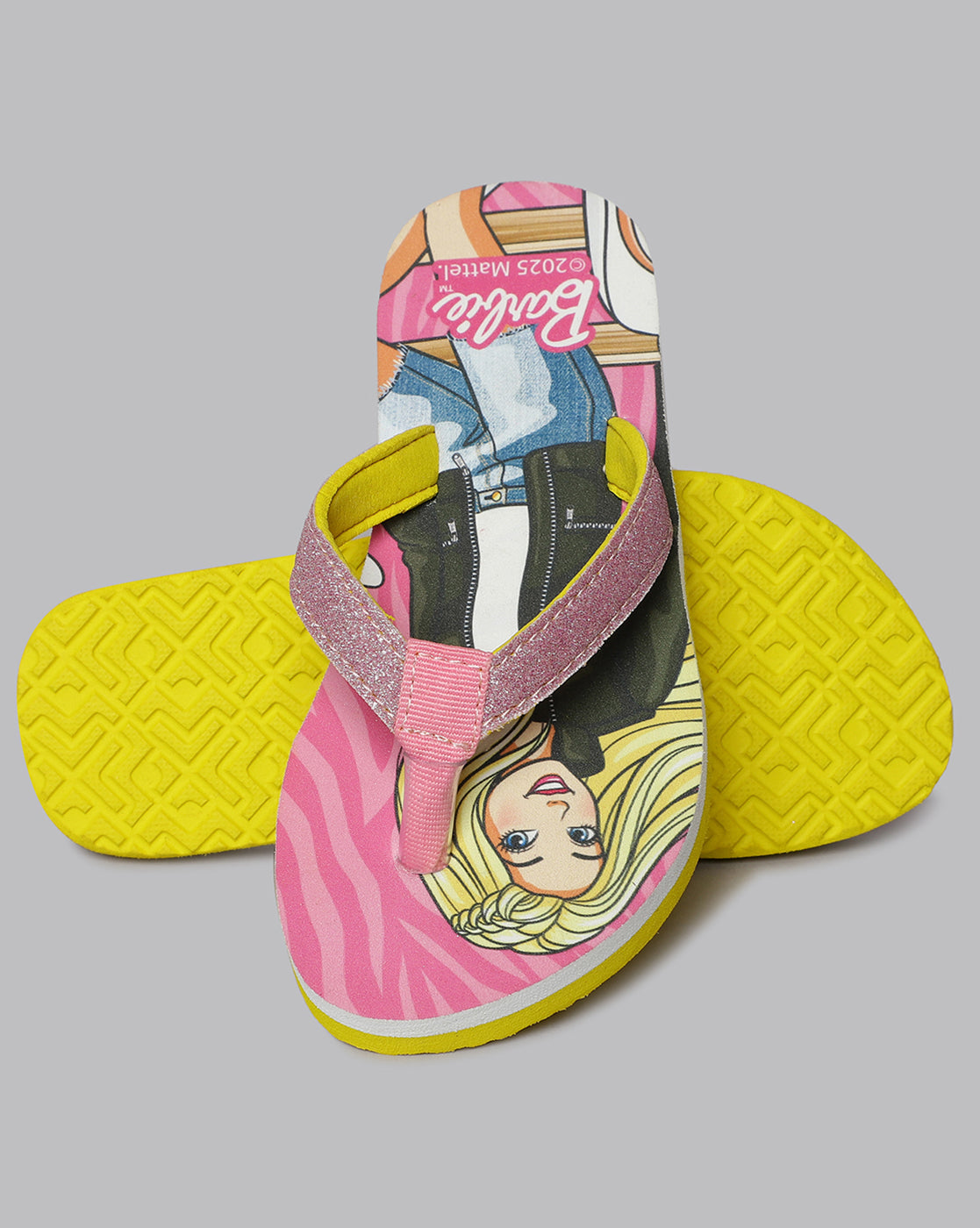 Barbie Printed Pink Flip-Flops For Kids Girls