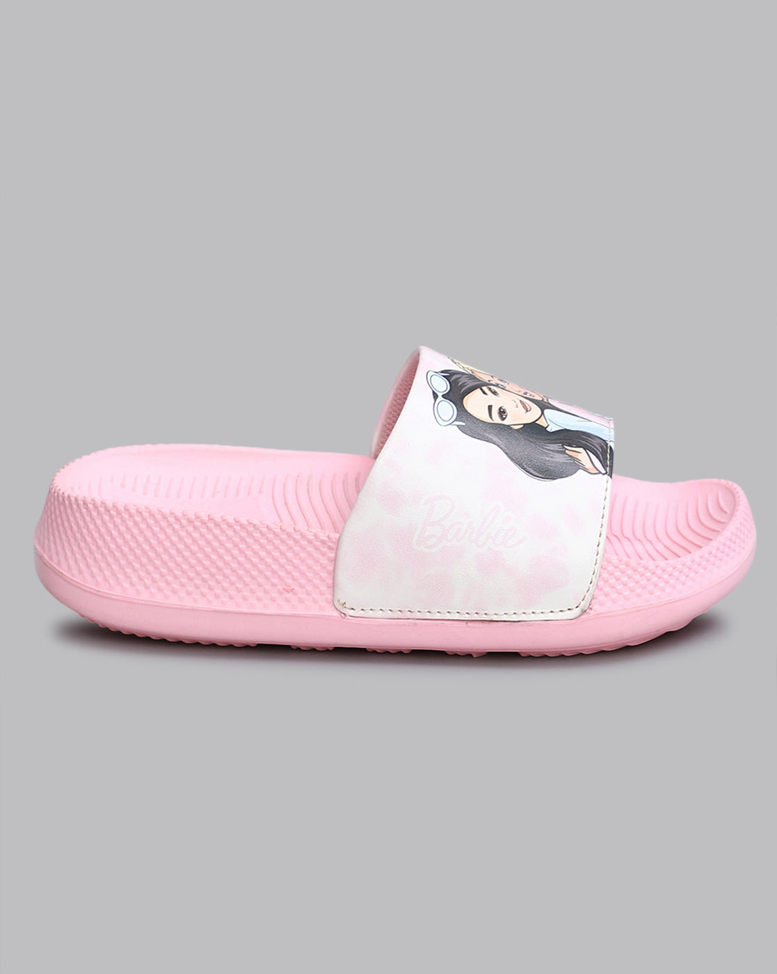 Barbie Printed Pink Sliders for Girls