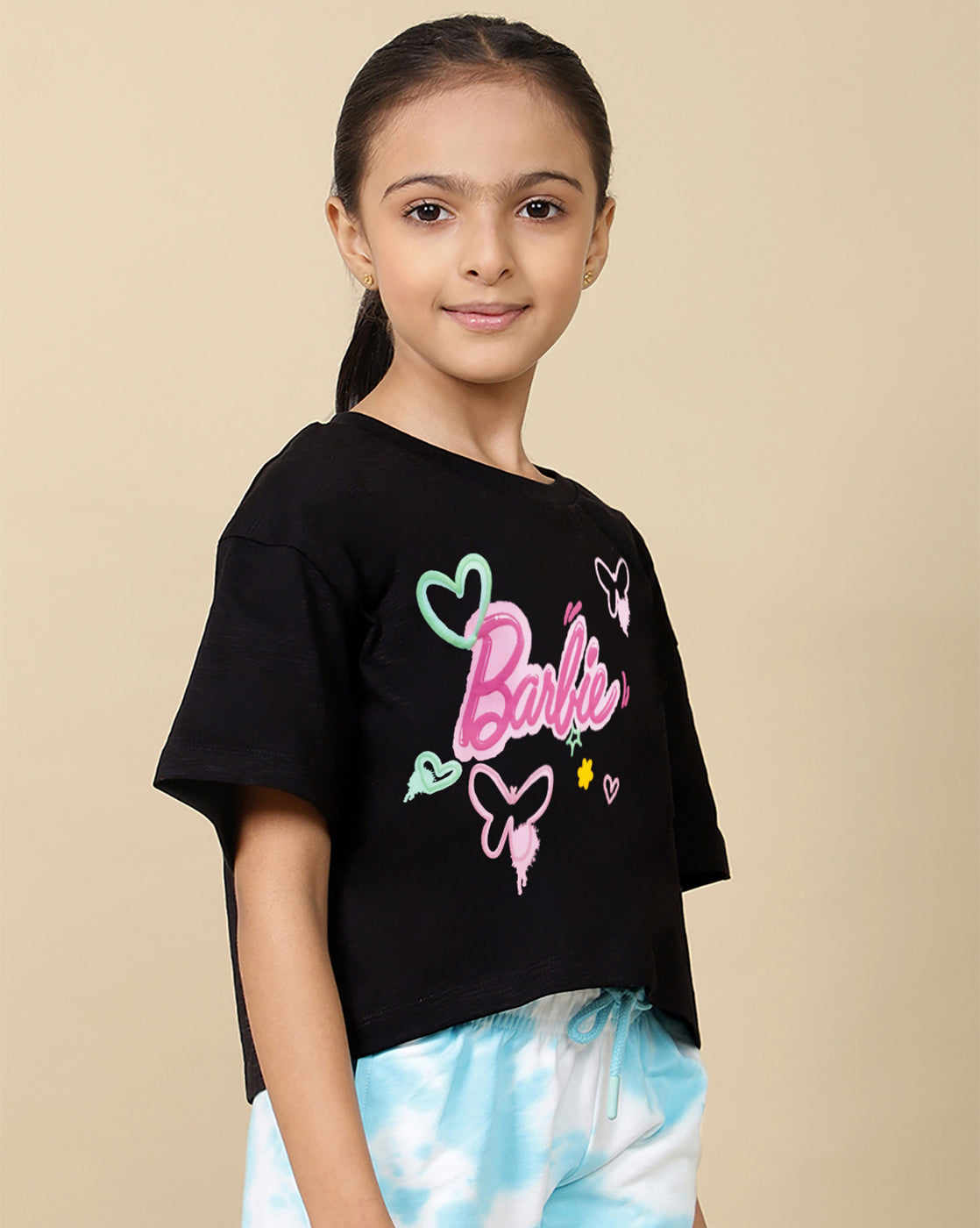 Barbie Printed Boxy Fit Tshirt For Girls