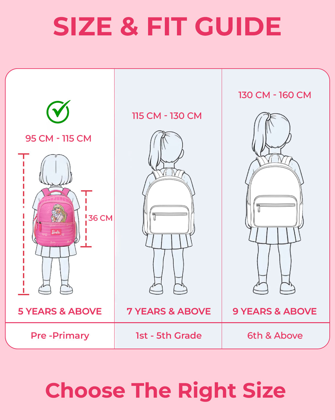 Mattel Barbie 10L Backpack for Kids Girls