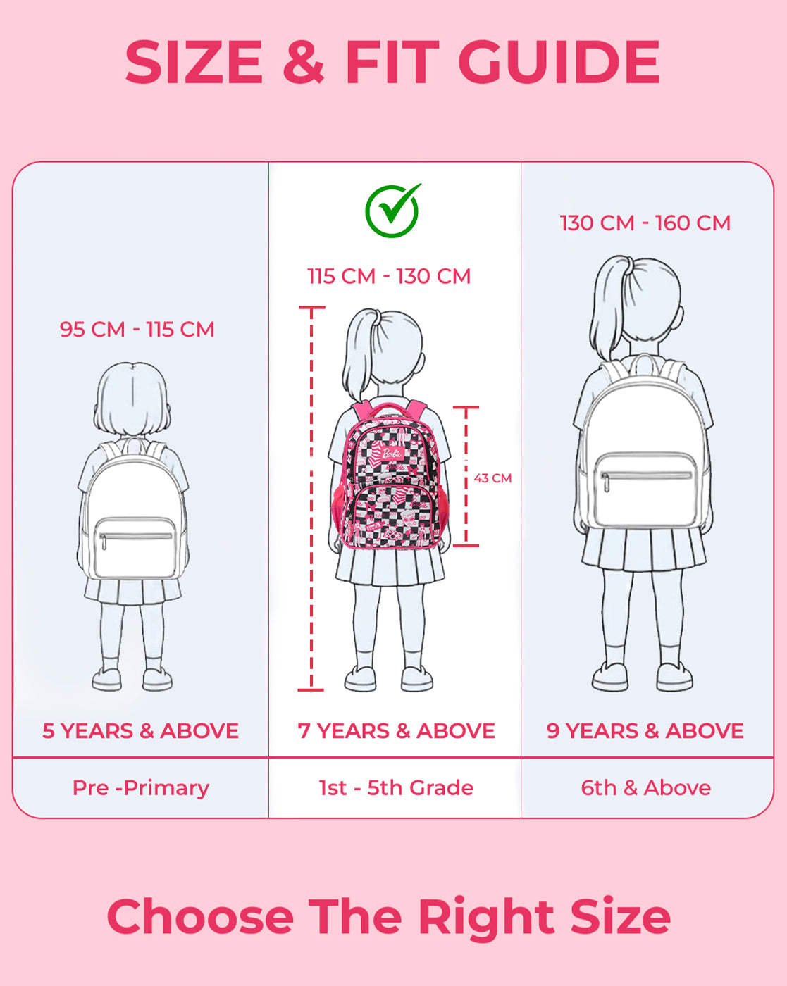 Mattel Barbie 17L Backpack for Kids Girls