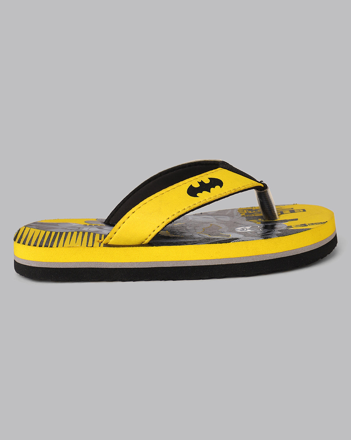 Batman Printed Yellow Flip-Flops For Kids Boys