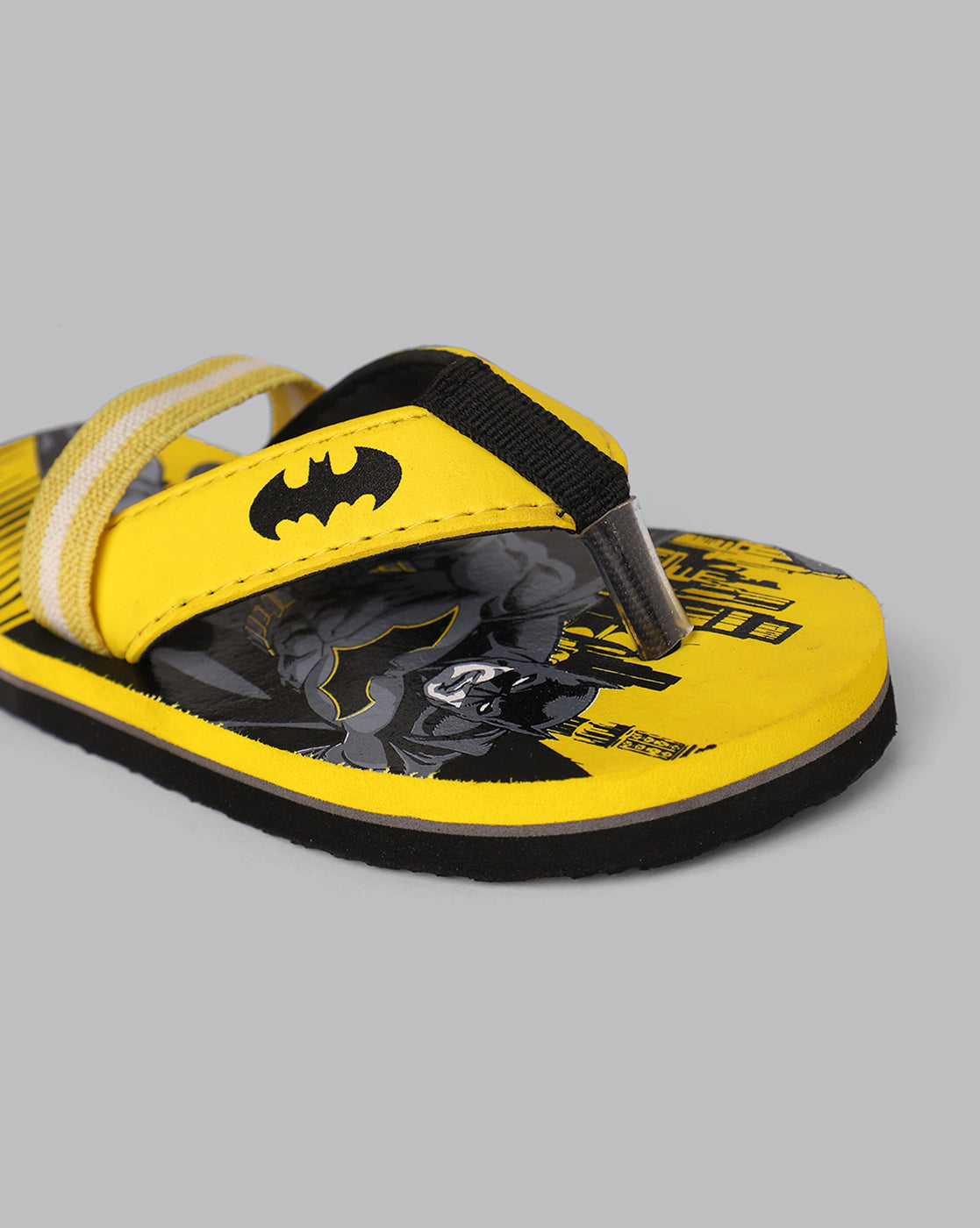 Batman Printed Yellow Flip-Flops For Kids Boys