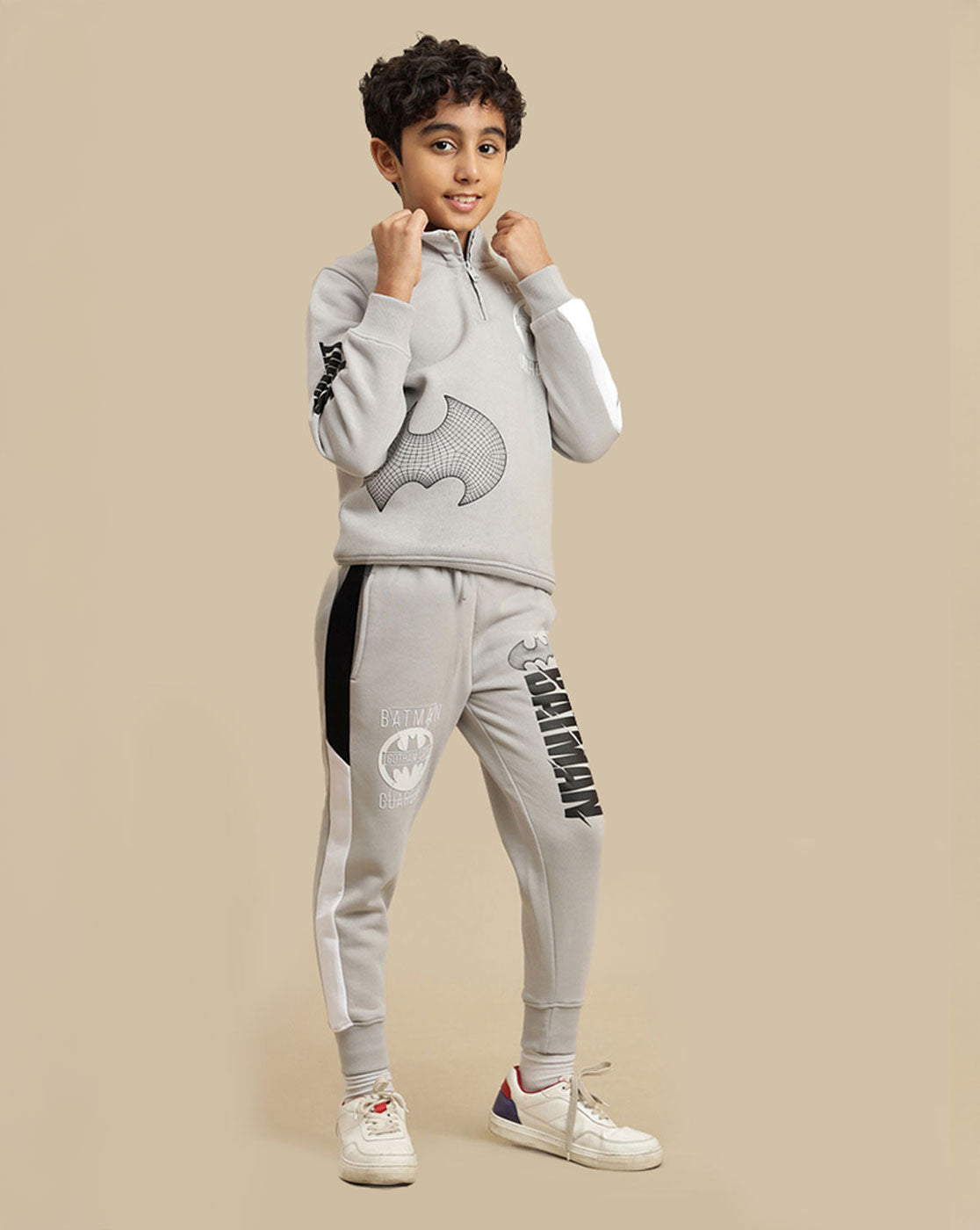 Batman printed Regular Fit Sweatshirt & Joggers Co-Ords Set For Boys