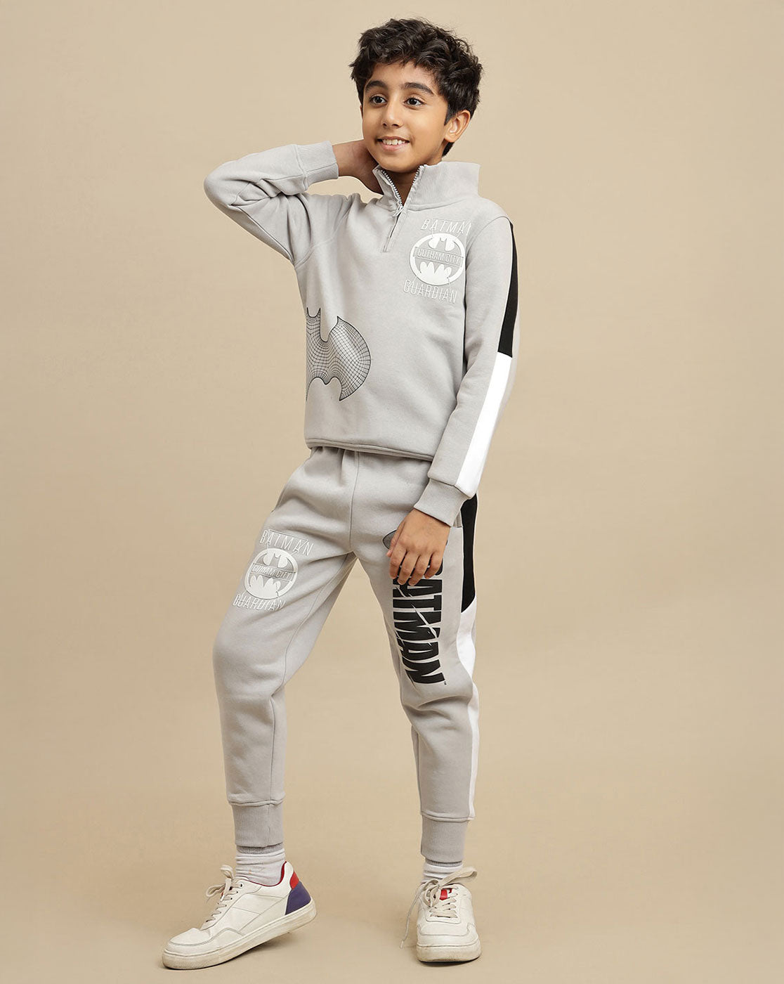 Batman printed Regular Fit Sweatshirt & Joggers Co-Ords Set For Boys