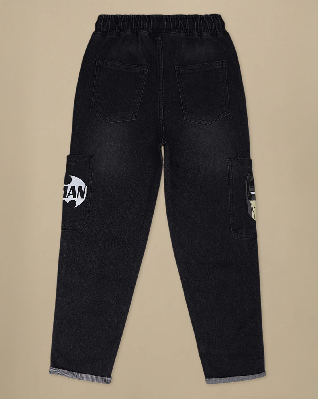 Batman Printed Regular Fit Denim Jogger For Boys