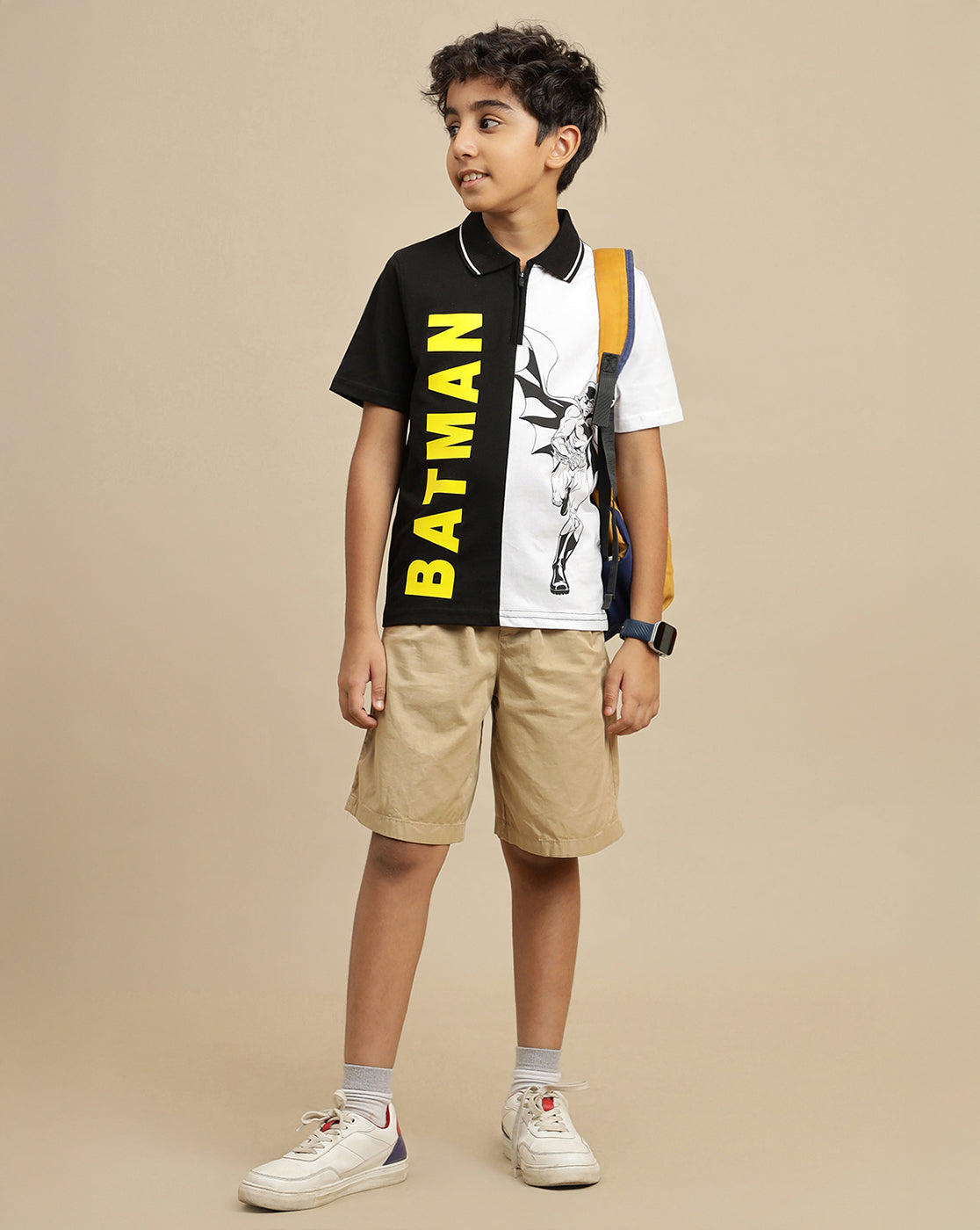 Batman Printed Regular Fit Polo-T-Shirt For Boys