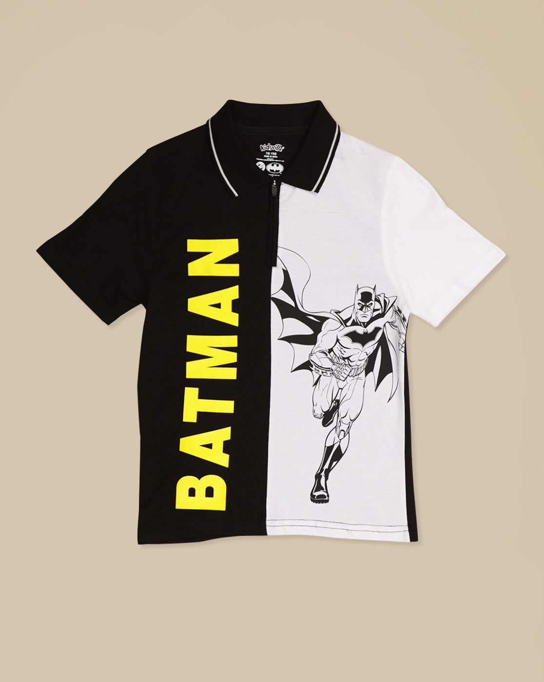 Batman Printed Regular Fit Polo-T-Shirt For Boys