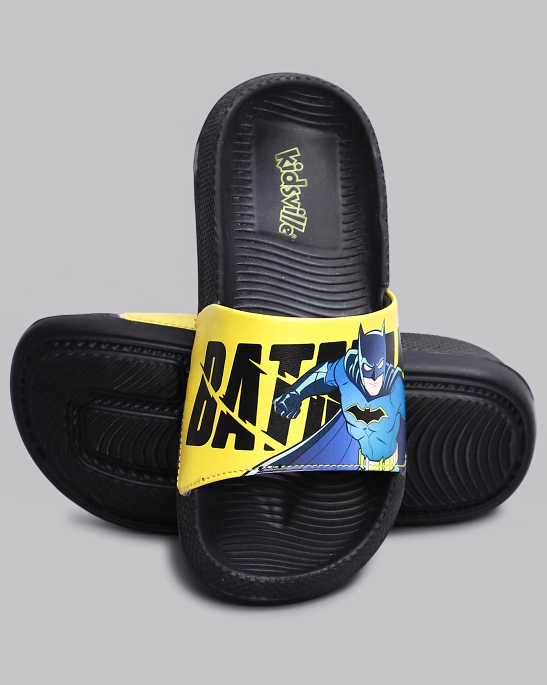 Batman Printed Black Sliders for Boys