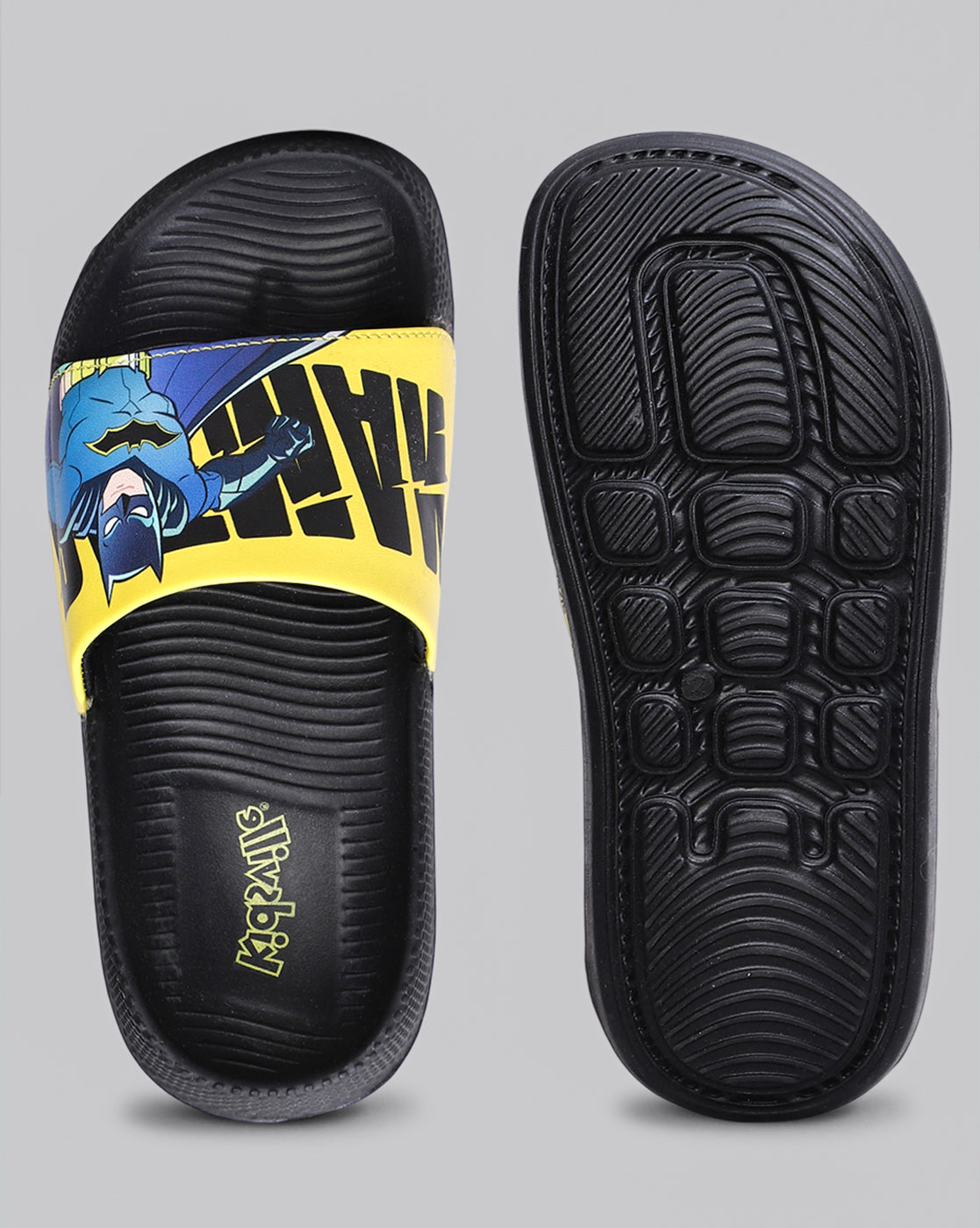 Batman Printed Black Sliders for Boys
