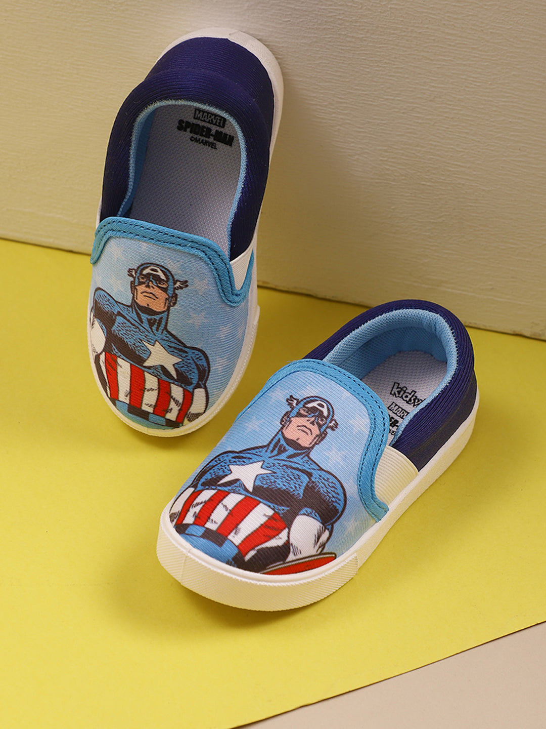Kids Boys Captain America Printed Sky Blue Canvas