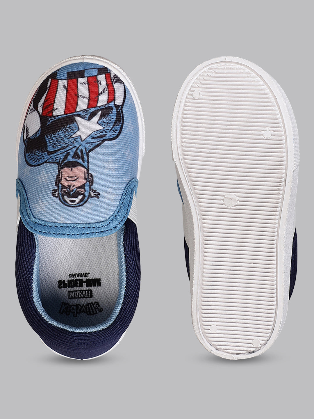 Kids Boys Captain America Printed Sky Blue Canvas