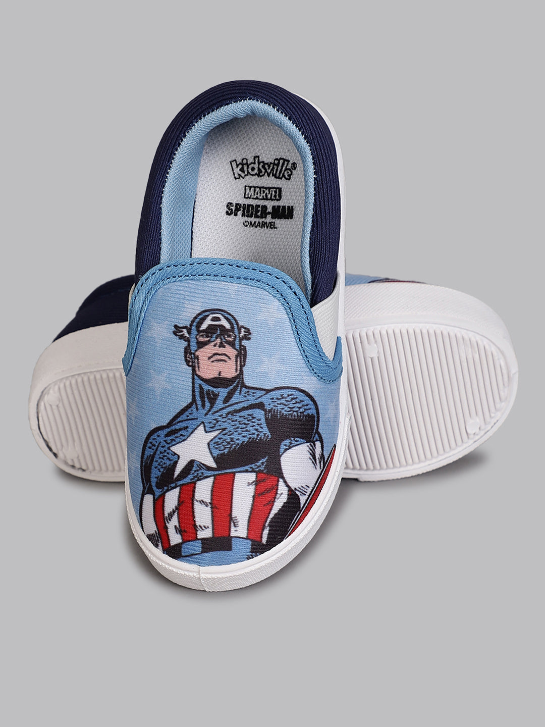 Kids Boys Captain America Printed Sky Blue Canvas