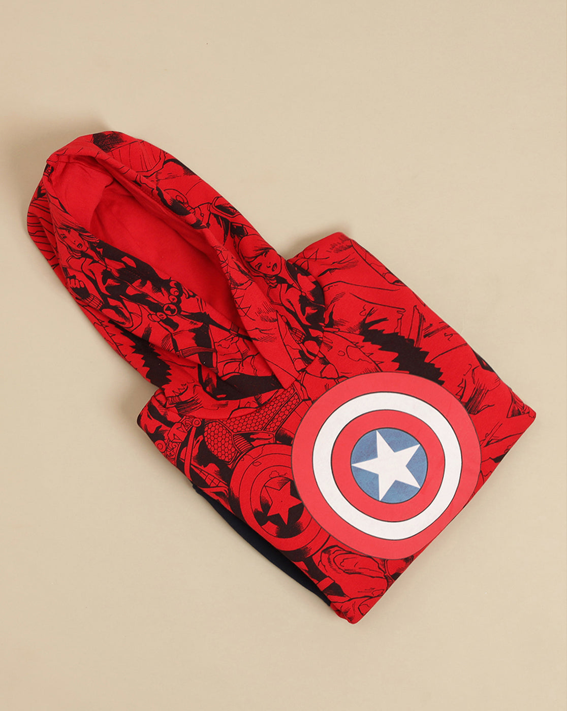 Captain America Printed Regular Fit Hoodie For Boys