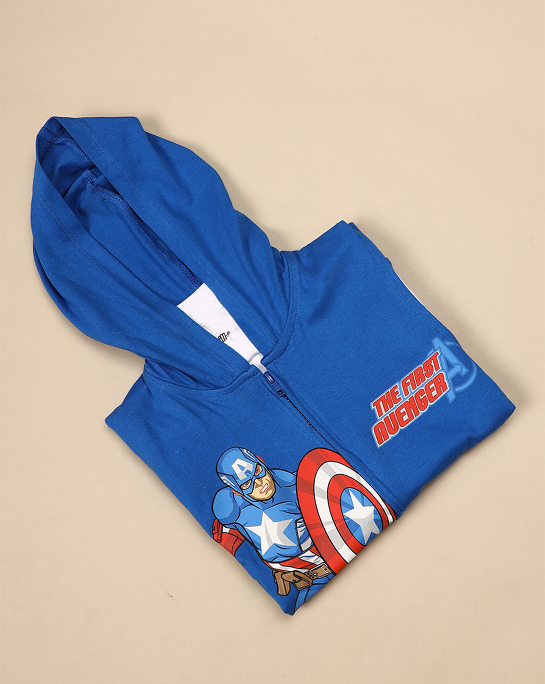Captain America Hooded & Round Neck Tshirt Set Boys