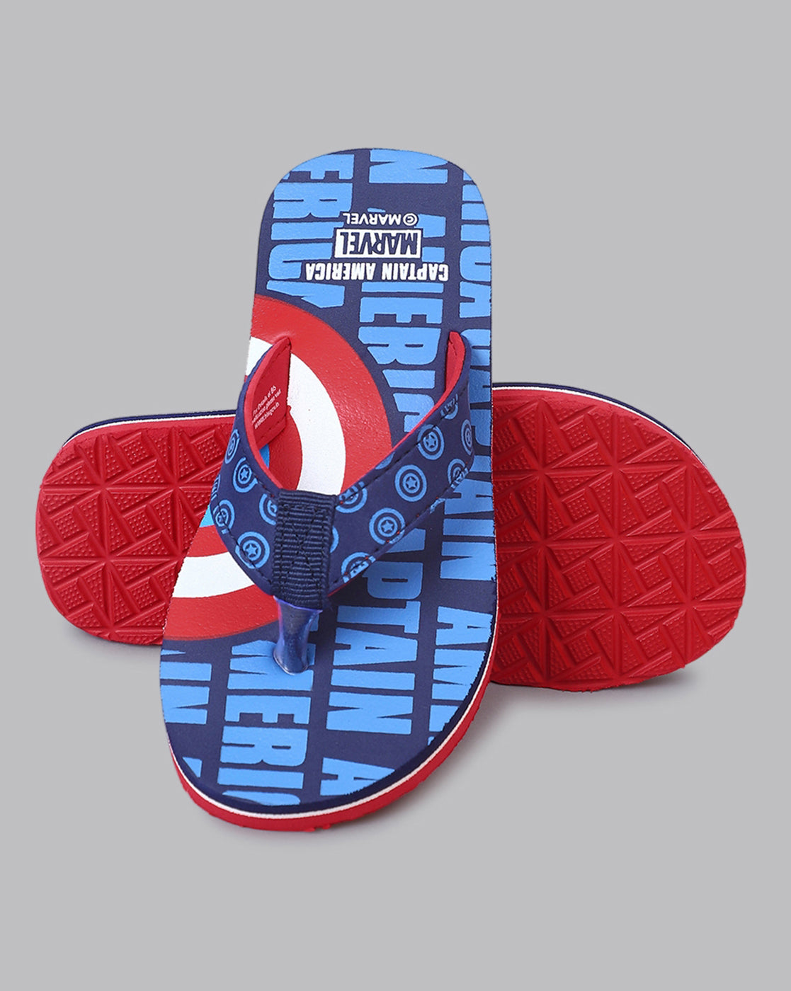 Captain America Printed Navy Blue Flip-Flops For Kids Boys