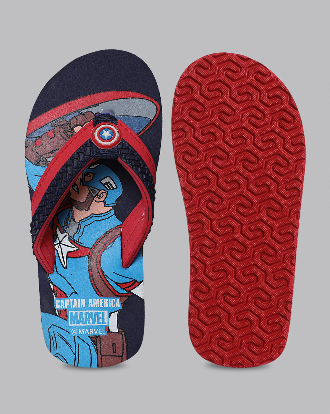 Captain America Printed Flip-Flops For Kids Boys