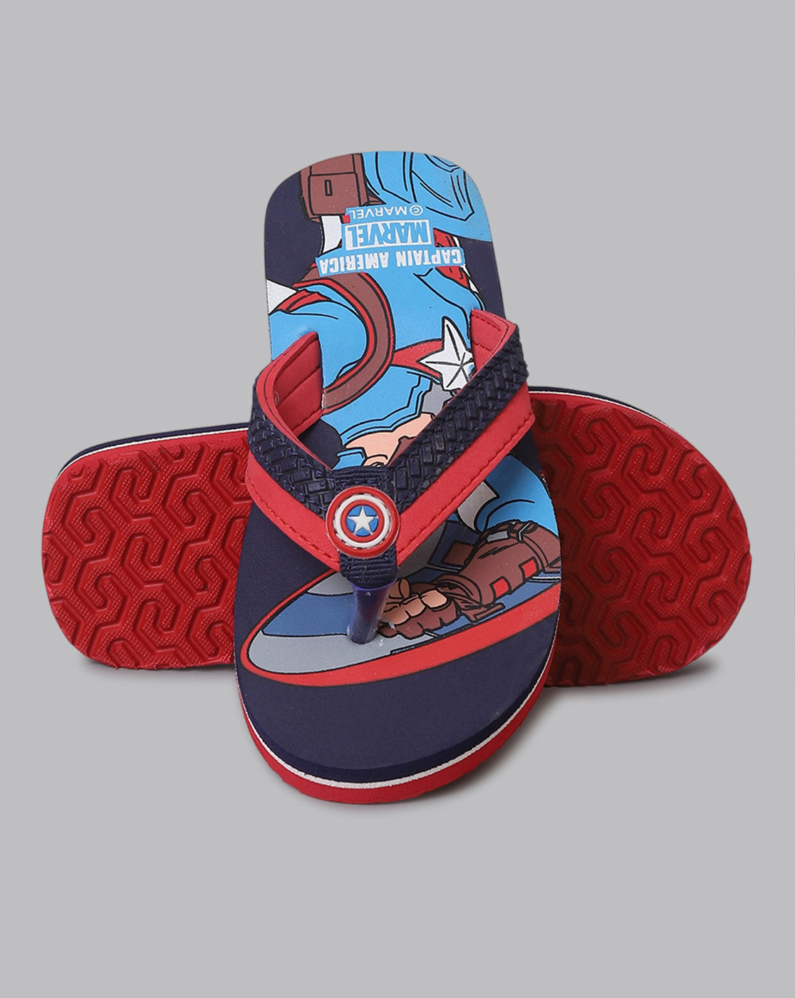 Captain America Printed Flip-Flops For Kids Boys