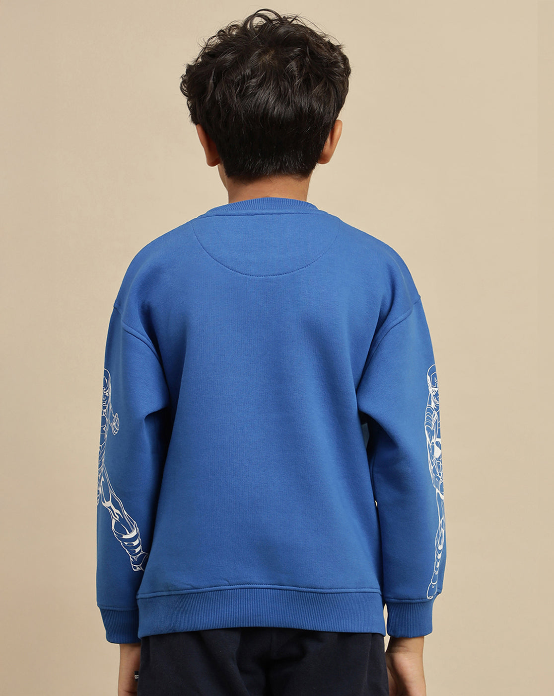 Captain America Printed Oversized Reversible Sequin Sweatshirt For Boys