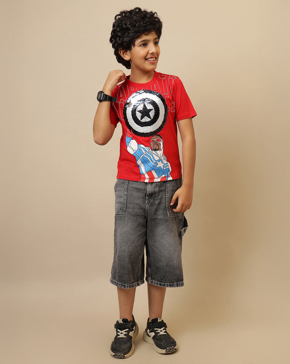 Captain America Printed Regular Fit Tshirt For Boys