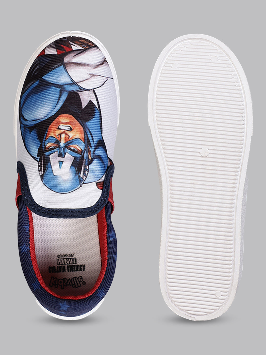 Kids Boys Captain America Printed Navy Blue Canvas