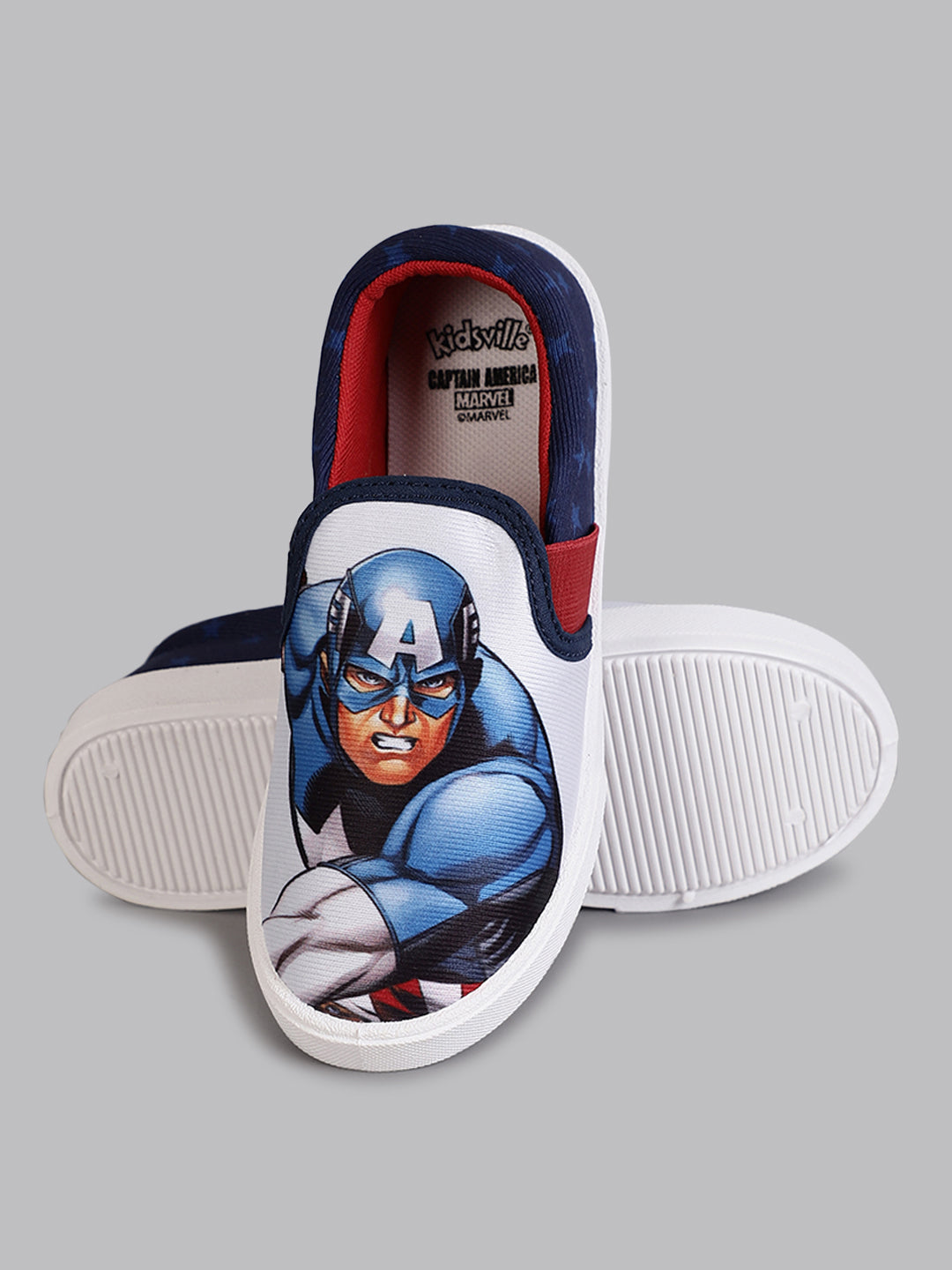 Kids Boys Captain America Printed Navy Blue Canvas