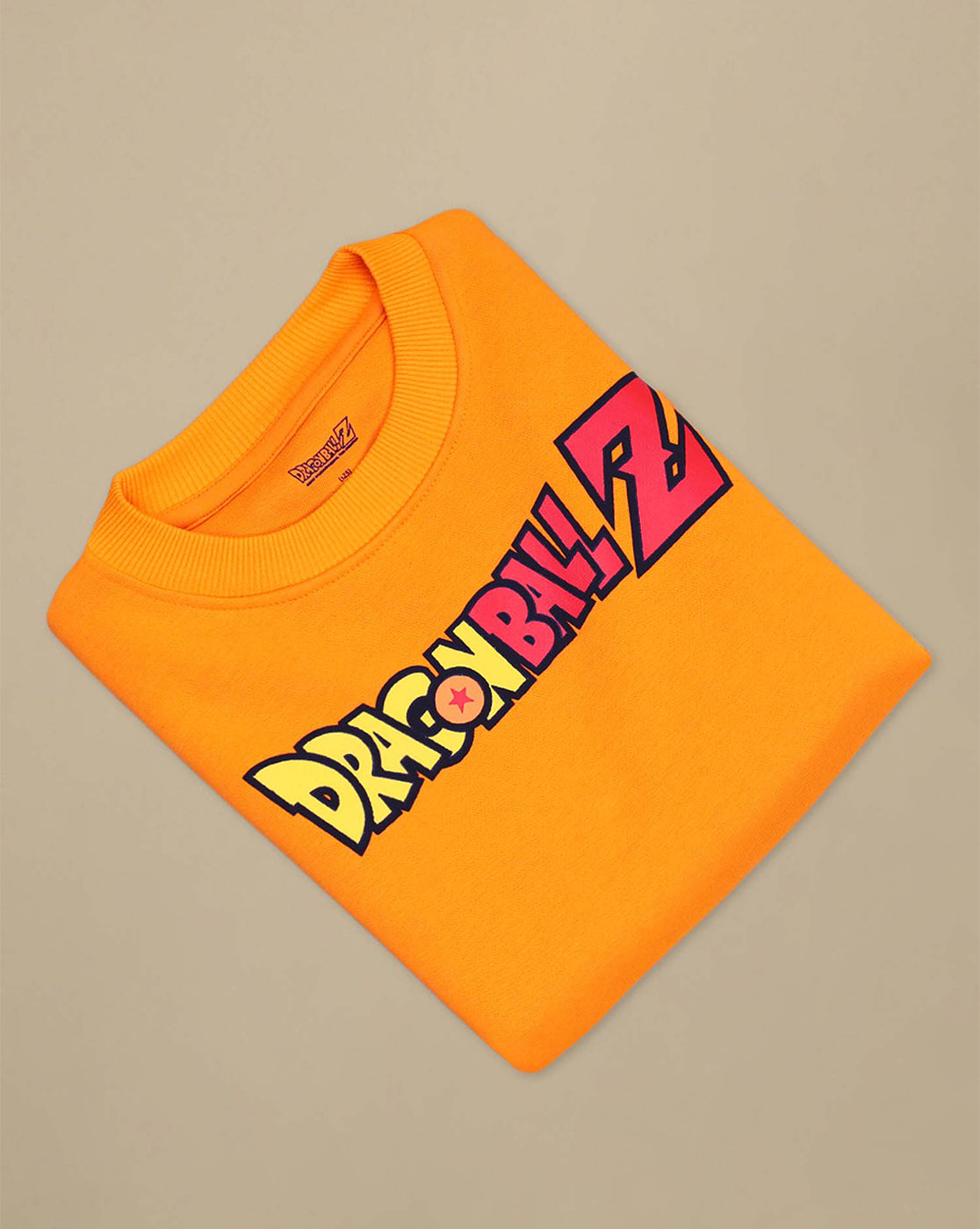 Dragon Ball Z: Goku Anime Printed Orange & White Oversized Sweatshirt For Boys